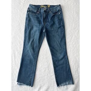 Seven7 Straight Leg Ankle Jeans Women Size 4 Raw Hem Stretch Denim